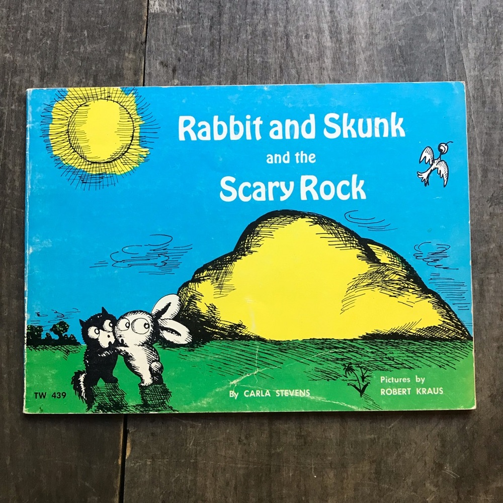 Rabbit And Skunk And The Scary Rock By Carla Stevens 1975, children’s classic